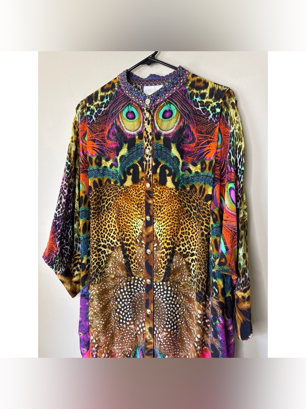 Camilla Xanadu Button Front Silk Dress Size Small - Picture 3 of 8